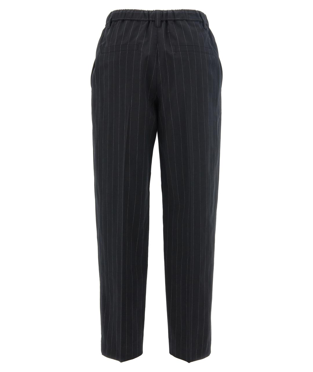 BRUNELLO CUCINELLI Черные шерстяные прямые брюки, фото 2