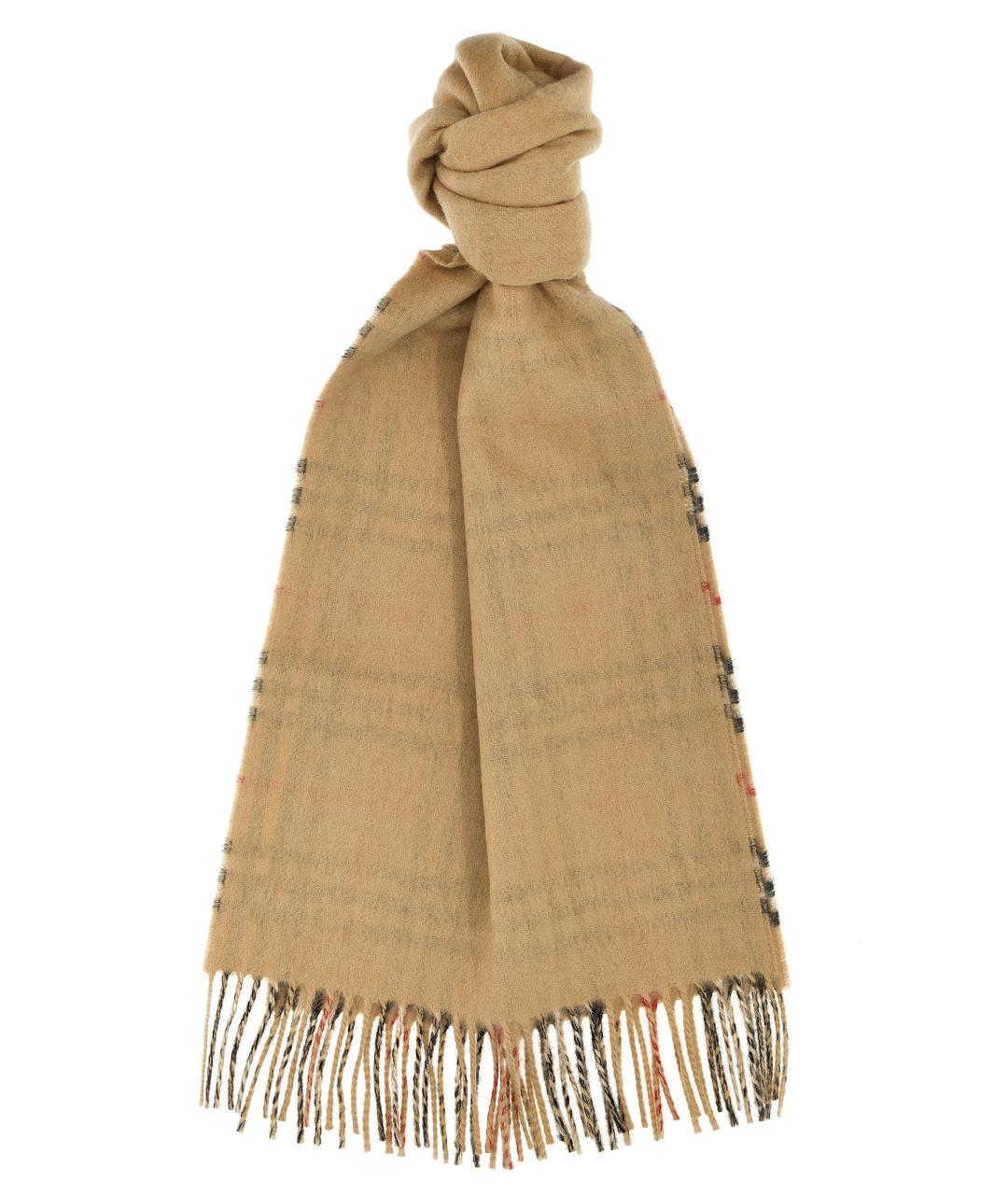 BURBERRY Бежевый кашемировый шарф, фото 1