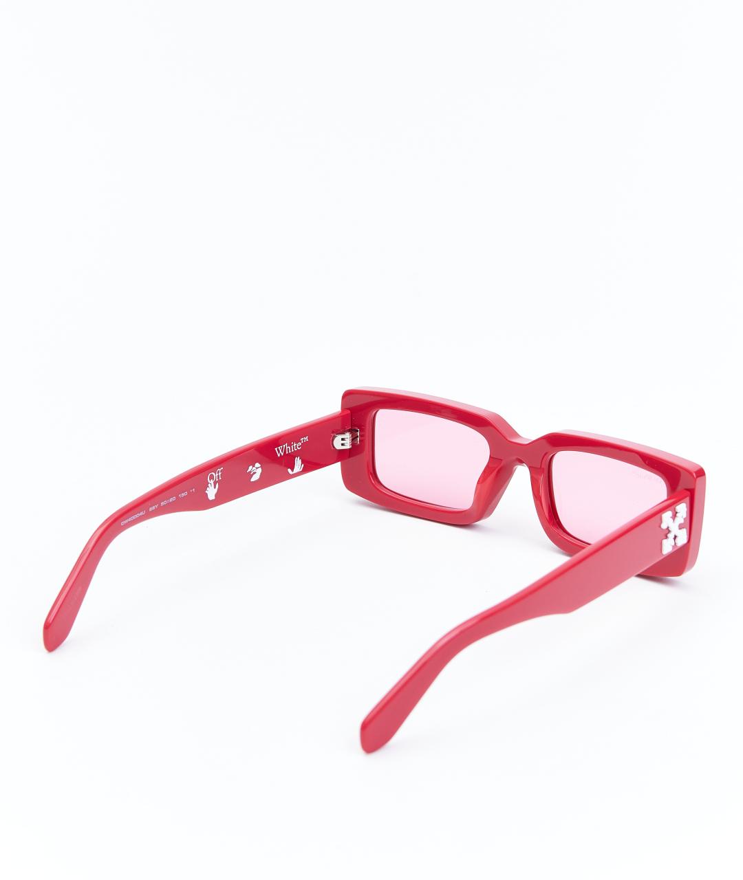 OFF-WHITE Красные пластиковые солнцезащитные очки, фото 2