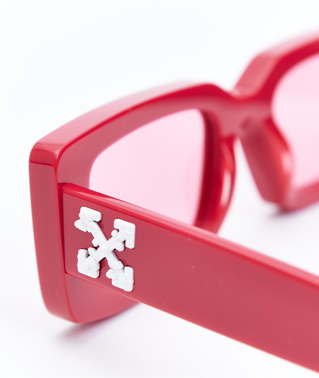 OFF-WHITE Красные пластиковые солнцезащитные очки, фото 4