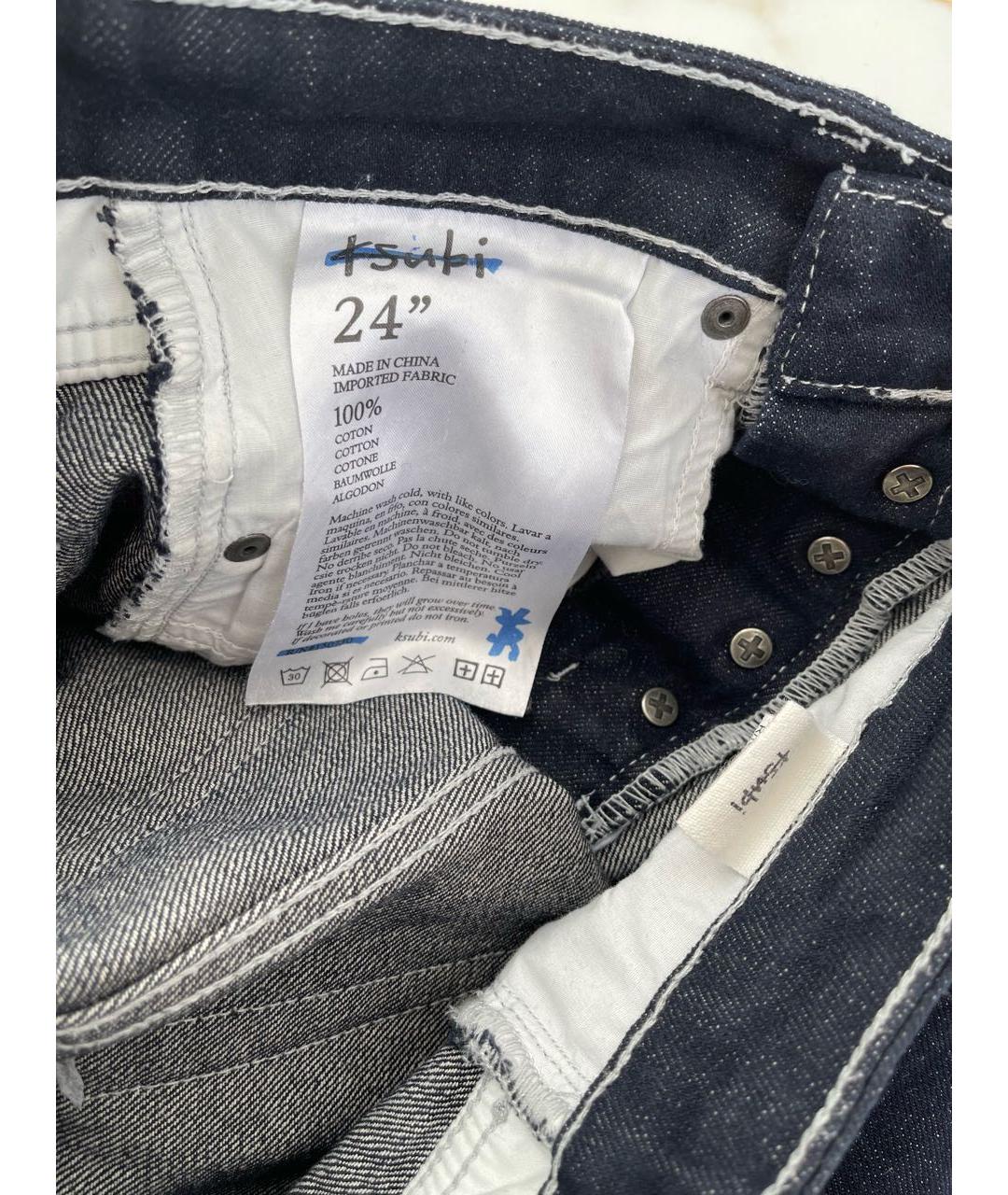 KSUBI Темно-синие хлопковые прямые джинсы, фото 8