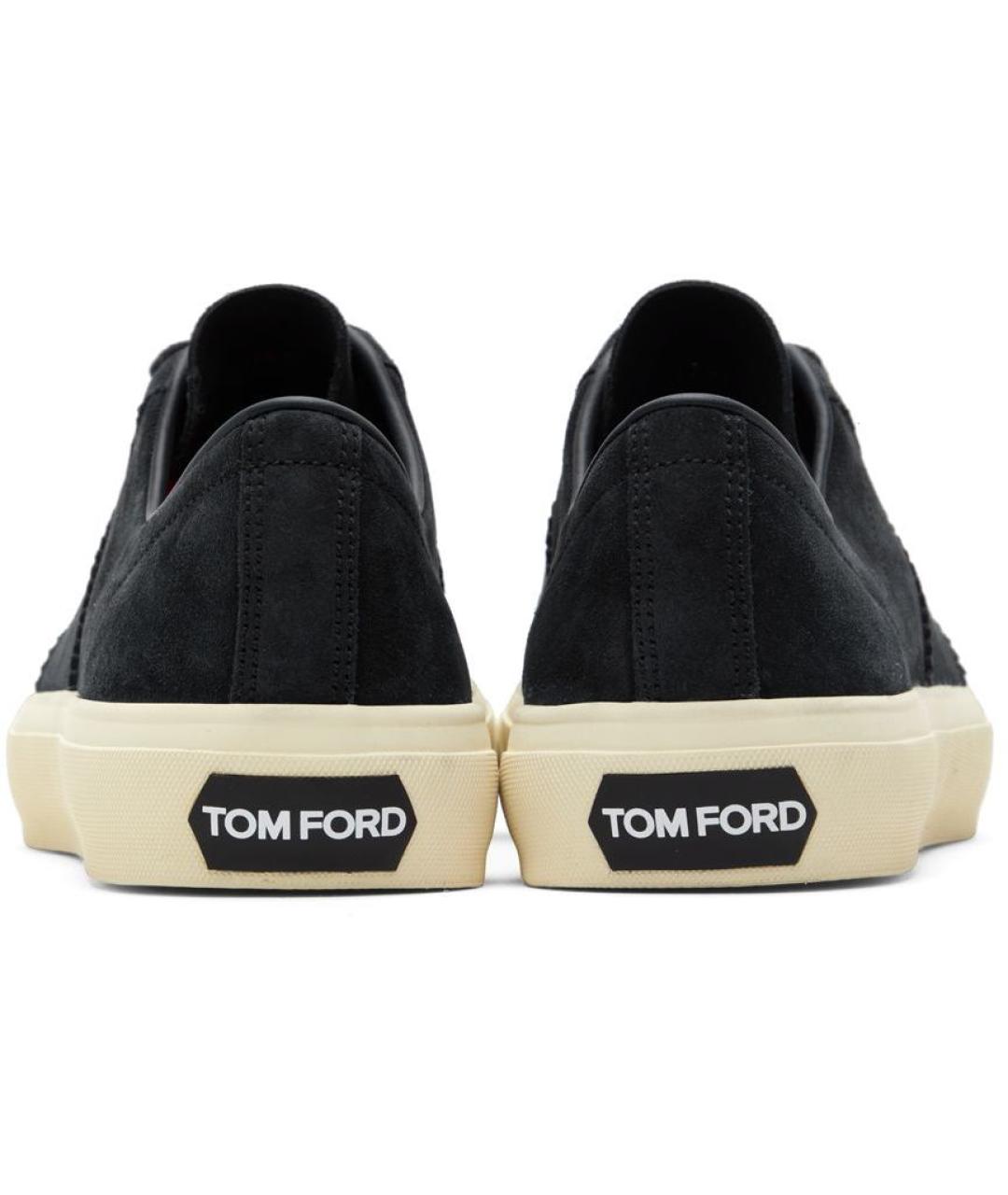 TOM FORD Темно-синие замшевые низкие кроссовки / кеды, фото 3