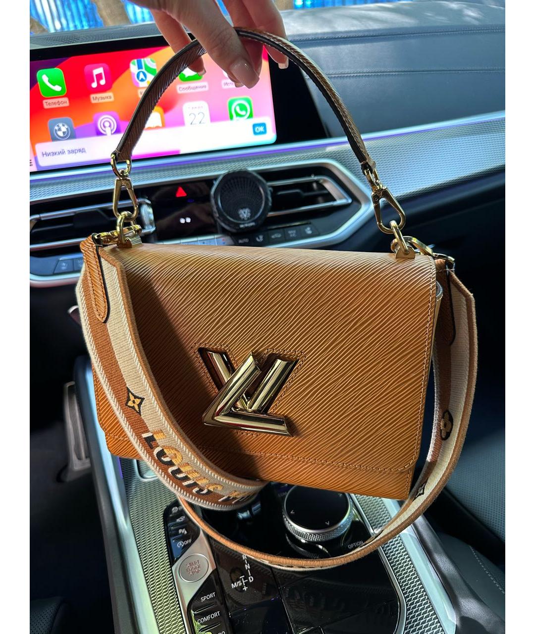 LOUIS VUITTON PRE-OWNED Горчичная кожаная сумка с короткими ручками, фото 9