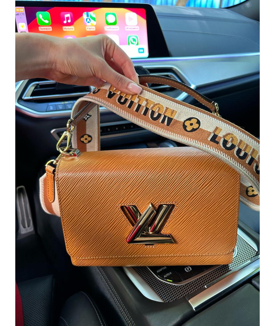 LOUIS VUITTON PRE-OWNED Горчичная кожаная сумка с короткими ручками, фото 7