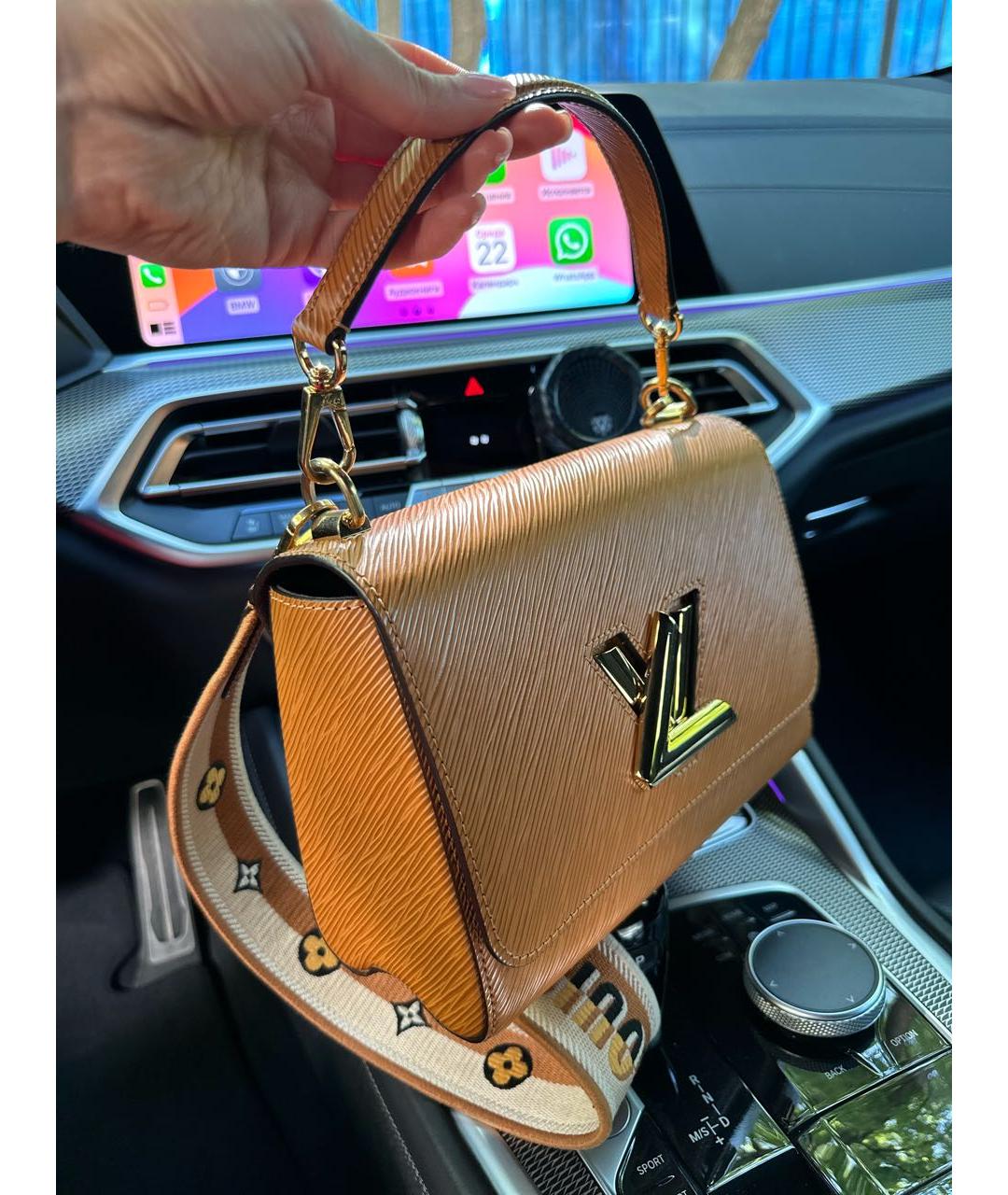 LOUIS VUITTON PRE-OWNED Горчичная кожаная сумка с короткими ручками, фото 2