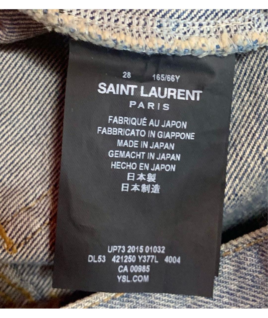 SAINT LAURENT Синяя хлопковая юбка мини, фото 3