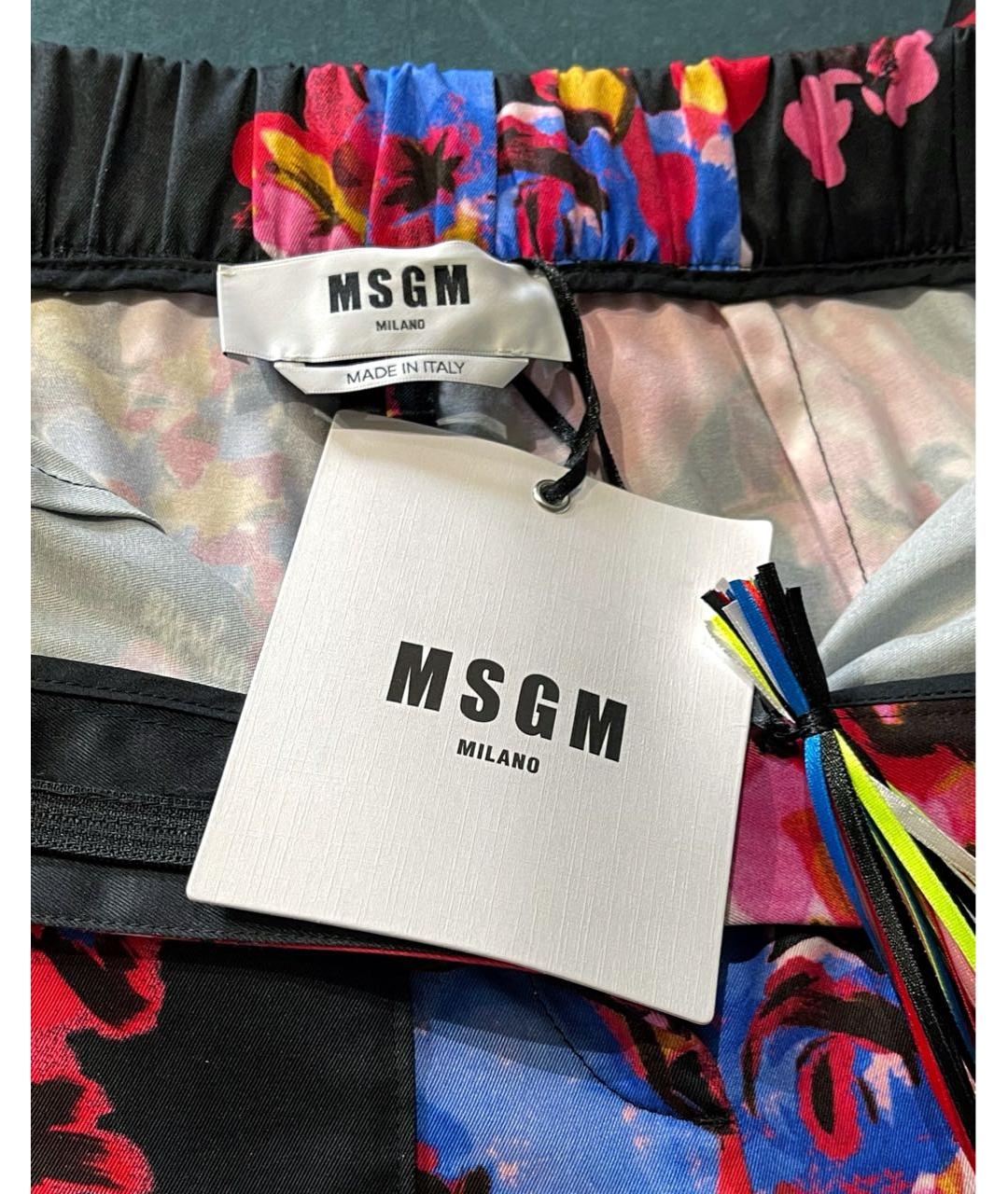 MSGM Мульти хлопковые прямые брюки, фото 3