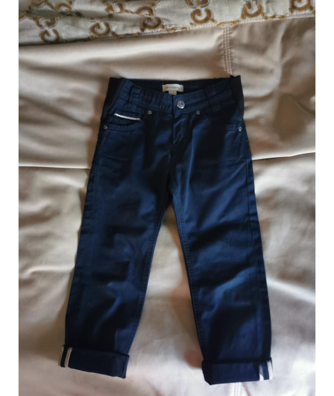 BURBERRY Темно-синие хлопковые детские джинсы, фото 7