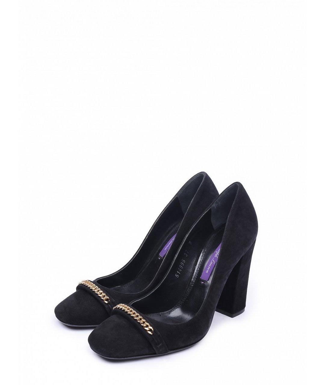RALPH LAUREN PURPLE LABEL Черные замшевые туфли, фото 2