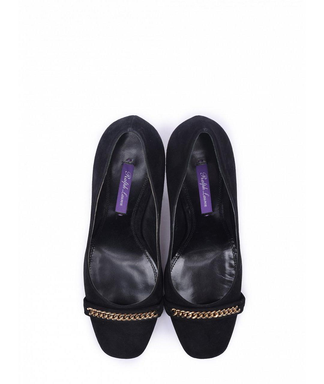 RALPH LAUREN PURPLE LABEL Черные замшевые туфли, фото 4