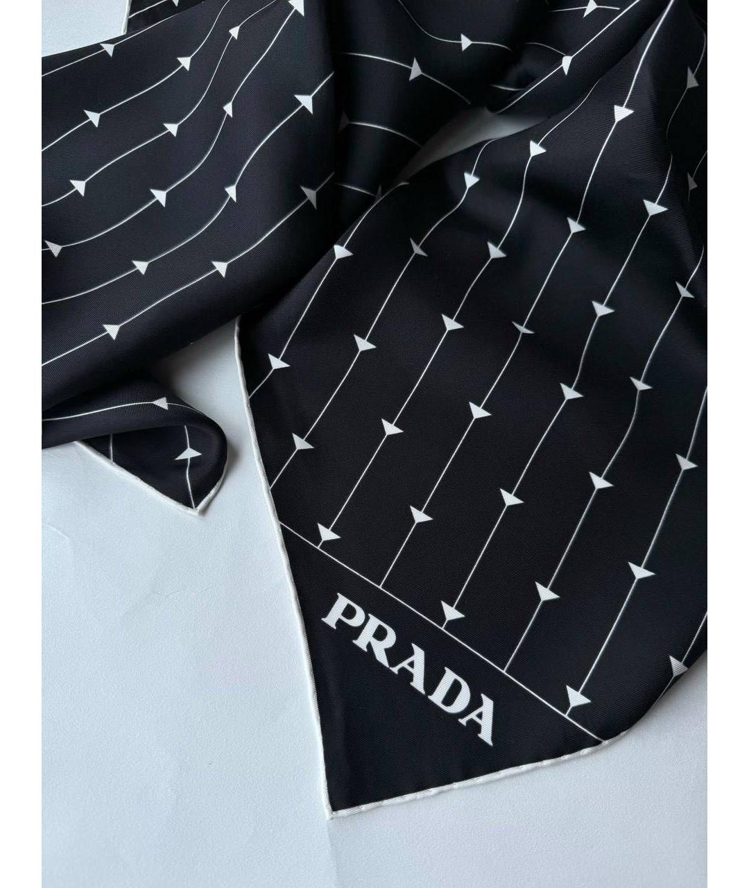 PRADA Черный шелковый платок, фото 3