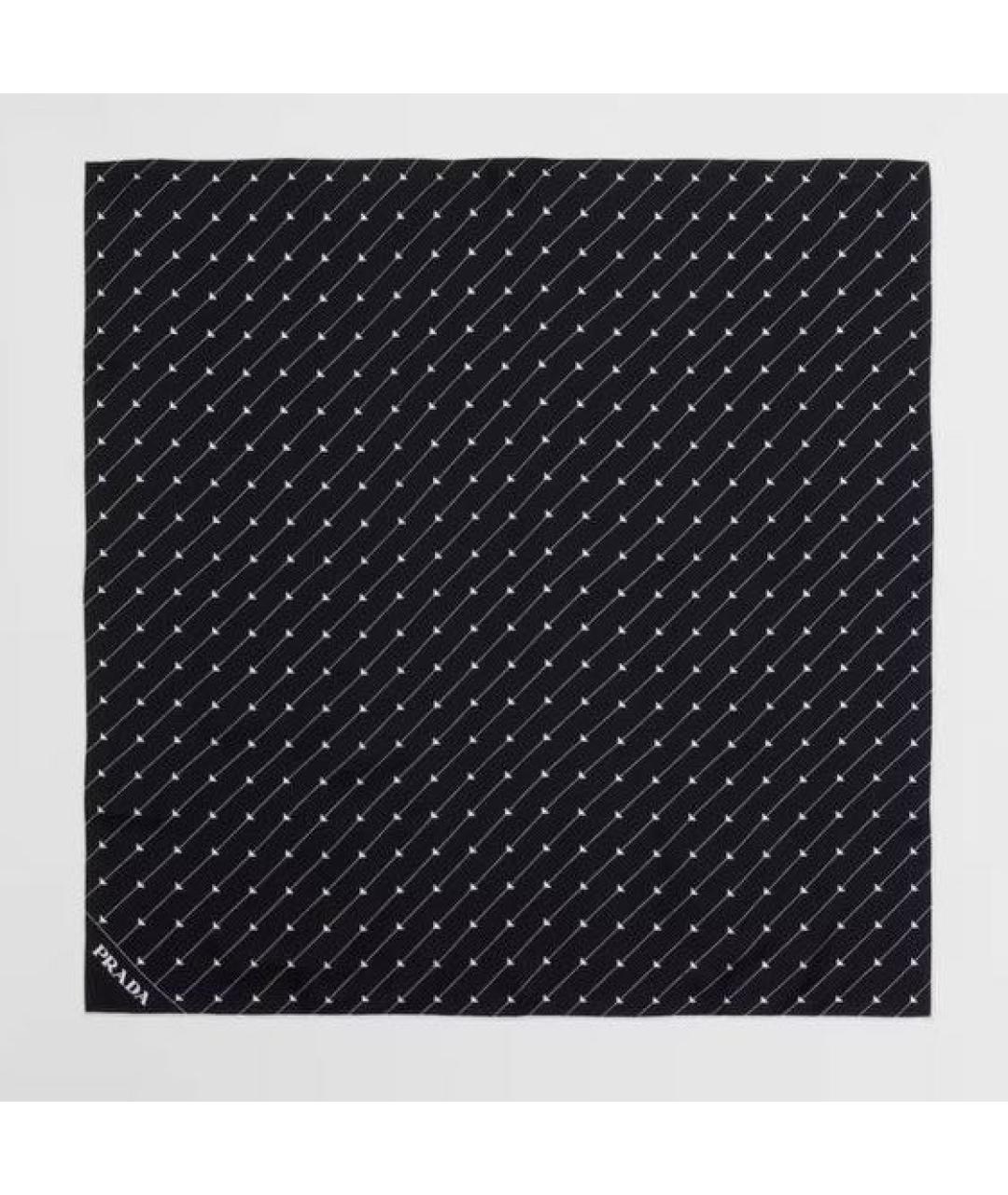 PRADA Черный шелковый платок, фото 6