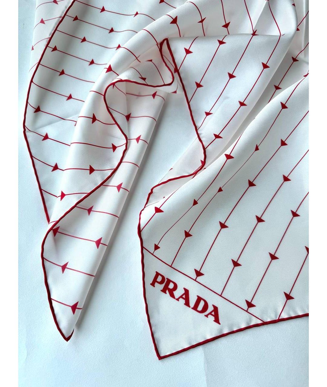 PRADA Белый шелковый платок, фото 2