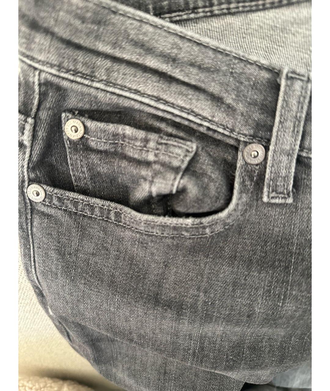 7 FOR ALL MANKIND Серые хлопковые джинсы клеш, фото 4