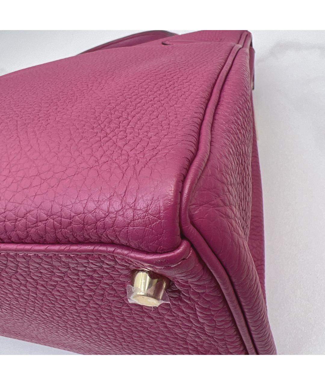 HERMES PRE-OWNED Фиолетовая кожаная сумка с короткими ручками, фото 6
