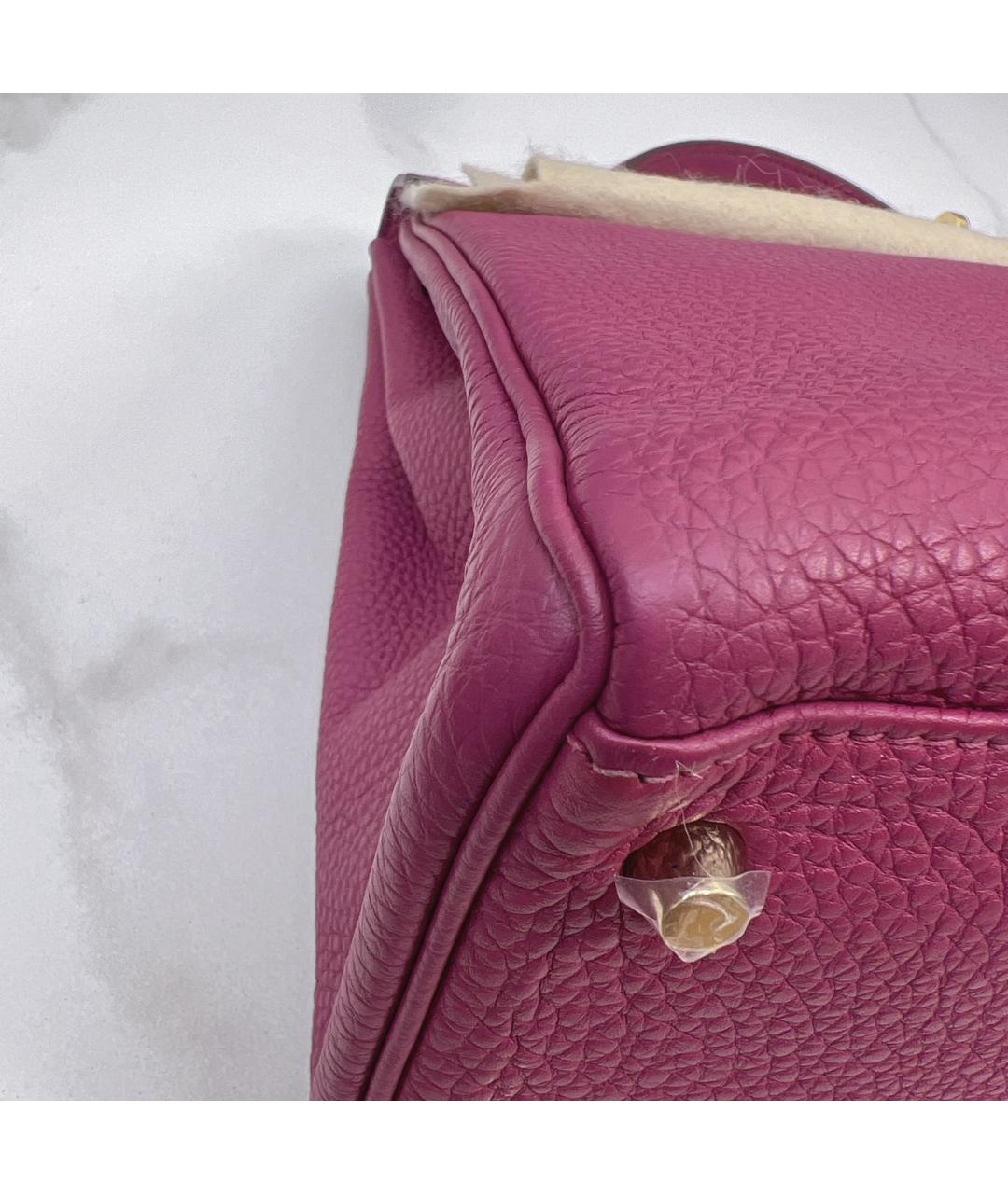 HERMES PRE-OWNED Фиолетовая кожаная сумка с короткими ручками, фото 7