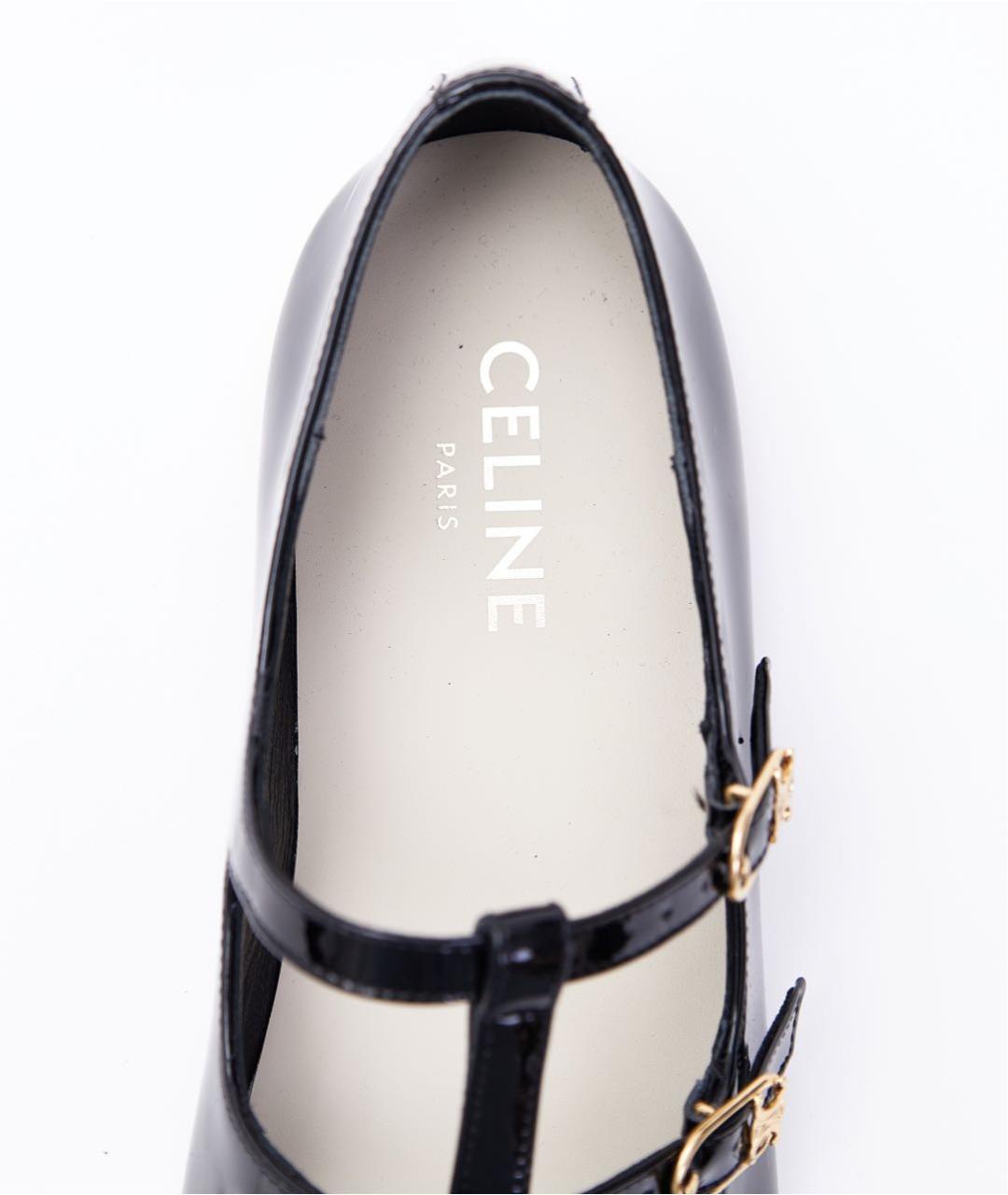 CELINE PRE-OWNED Черные балетки из лакированной кожи, фото 5