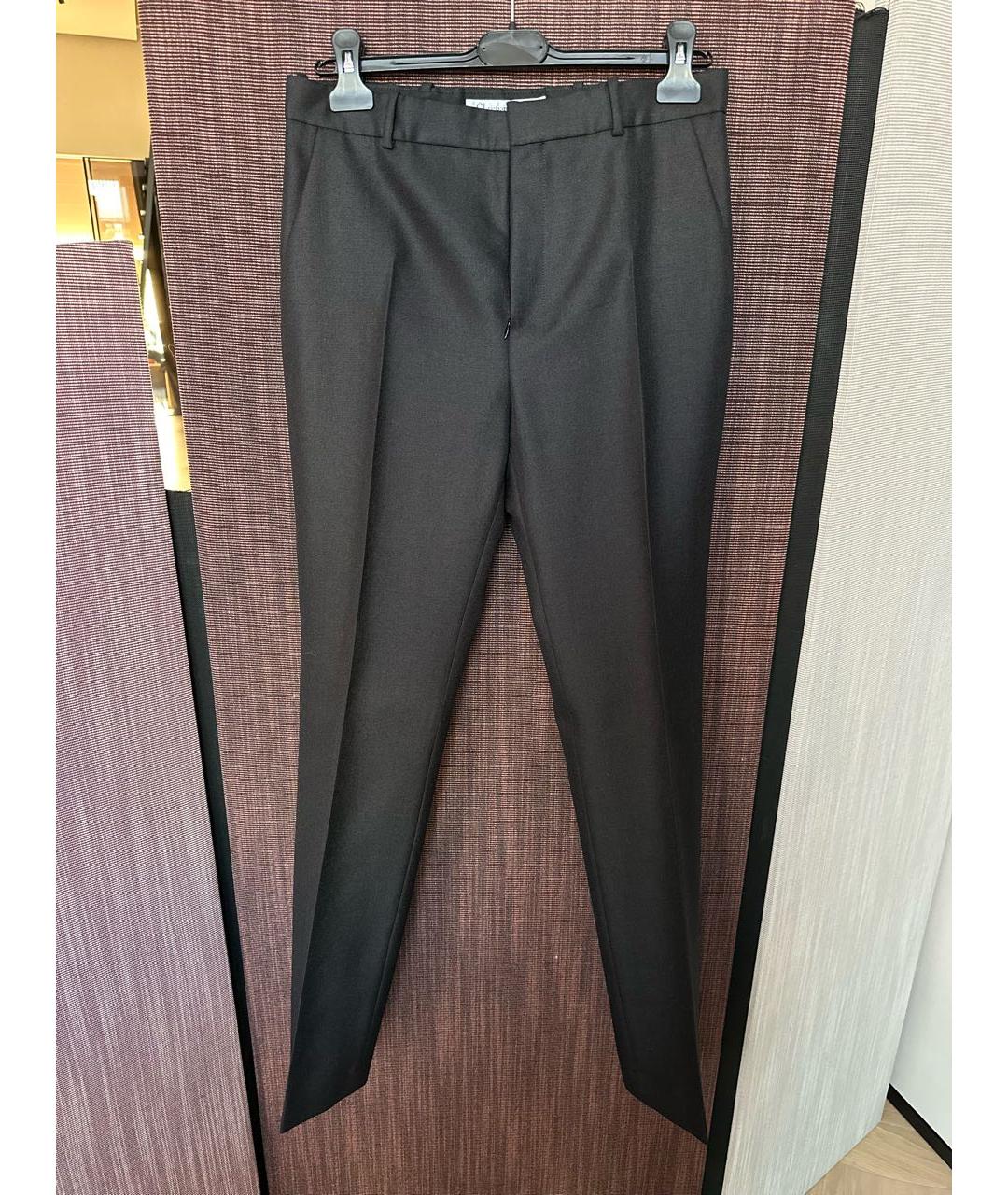 CHRISTIAN DIOR Черные шерстяные прямые брюки, фото 6