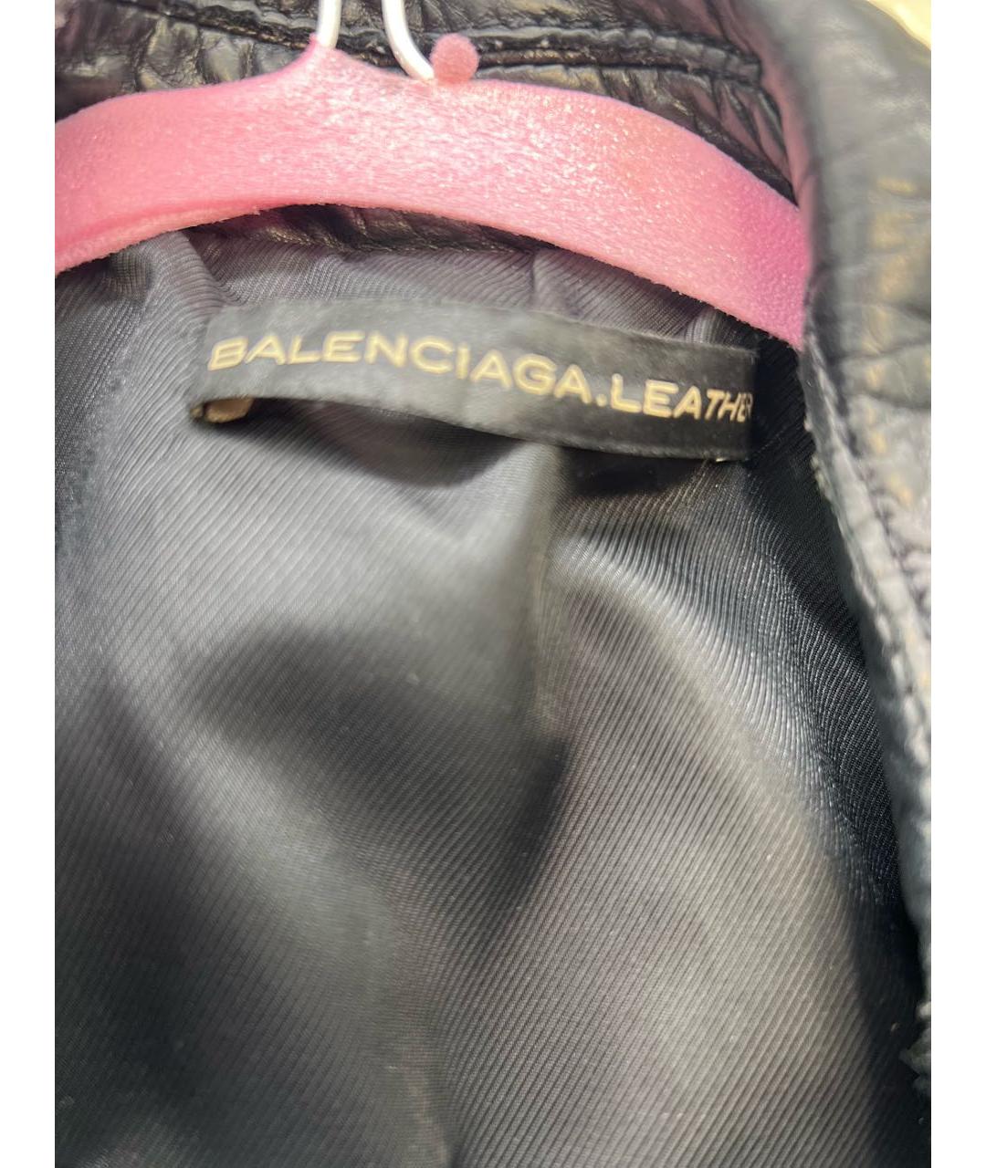 BALENCIAGA Черная кожаная куртка, фото 5