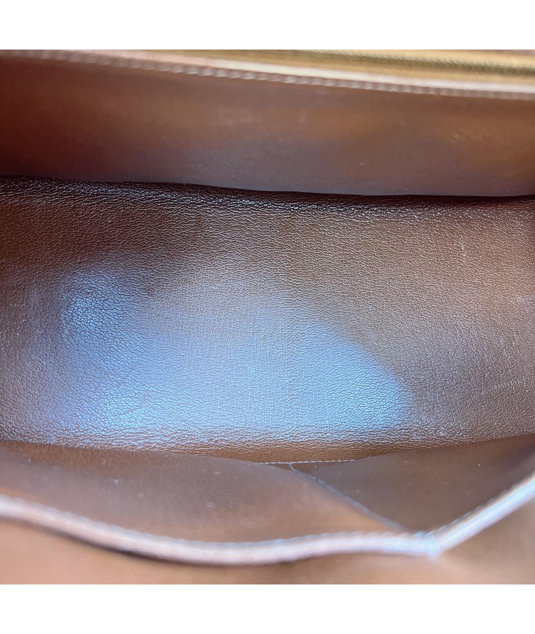 HERMES PRE-OWNED Коричневая кожаная сумка с короткими ручками, фото 8