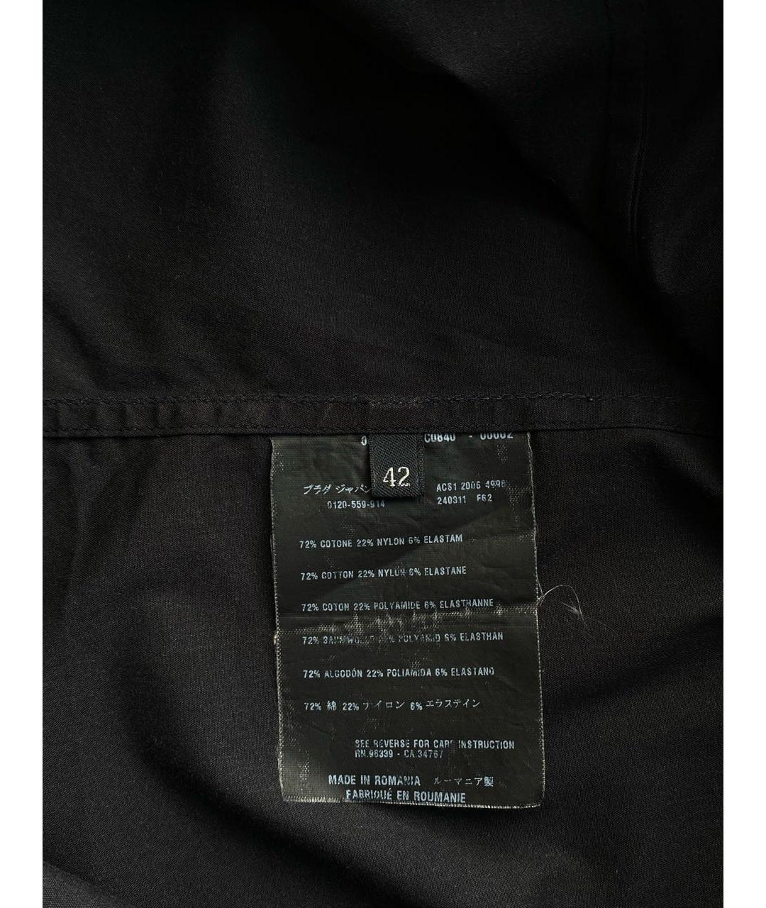 PRADA Черная хлопко-эластановая блузы, фото 4