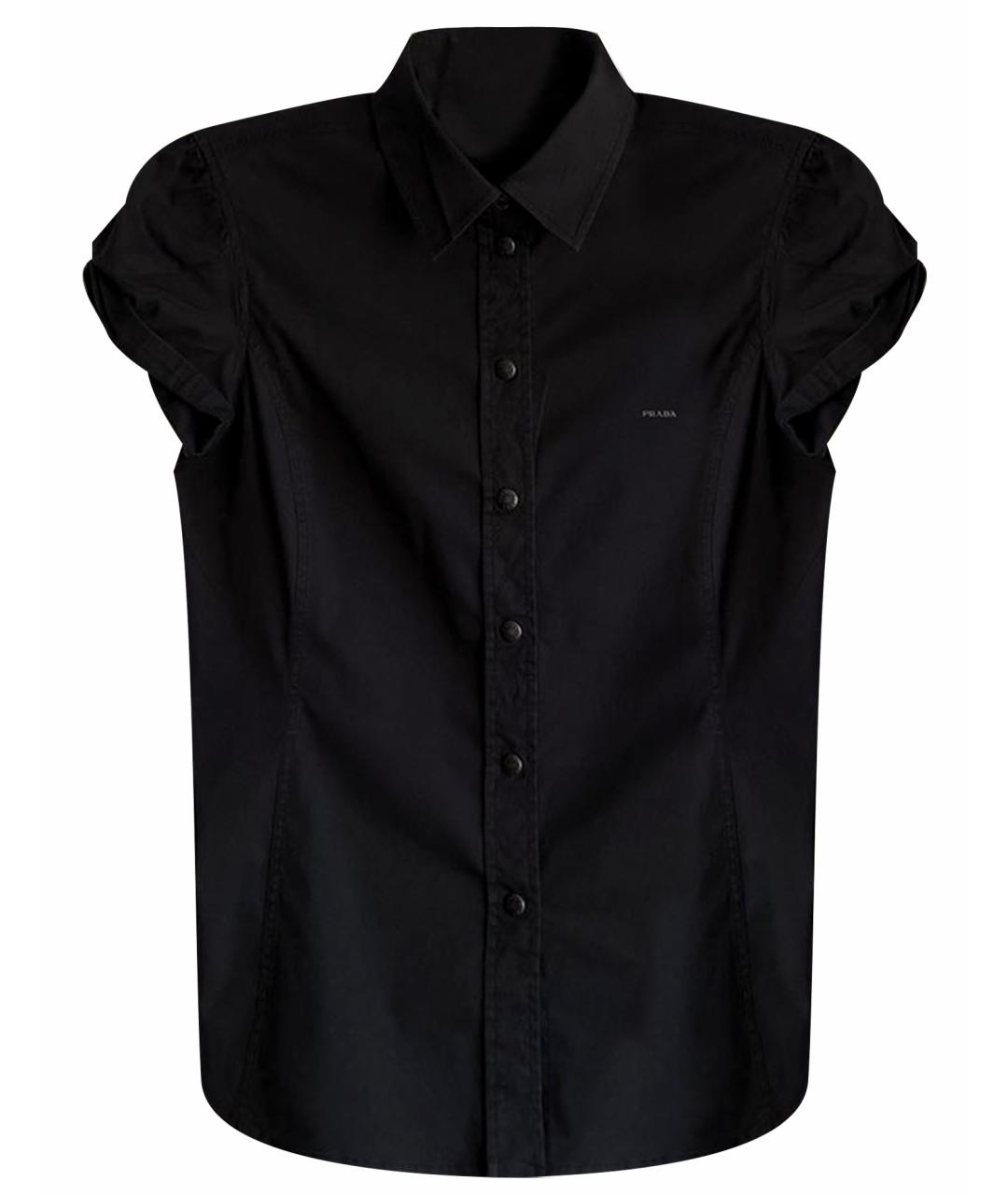 PRADA Черная хлопко-эластановая блузы, фото 1