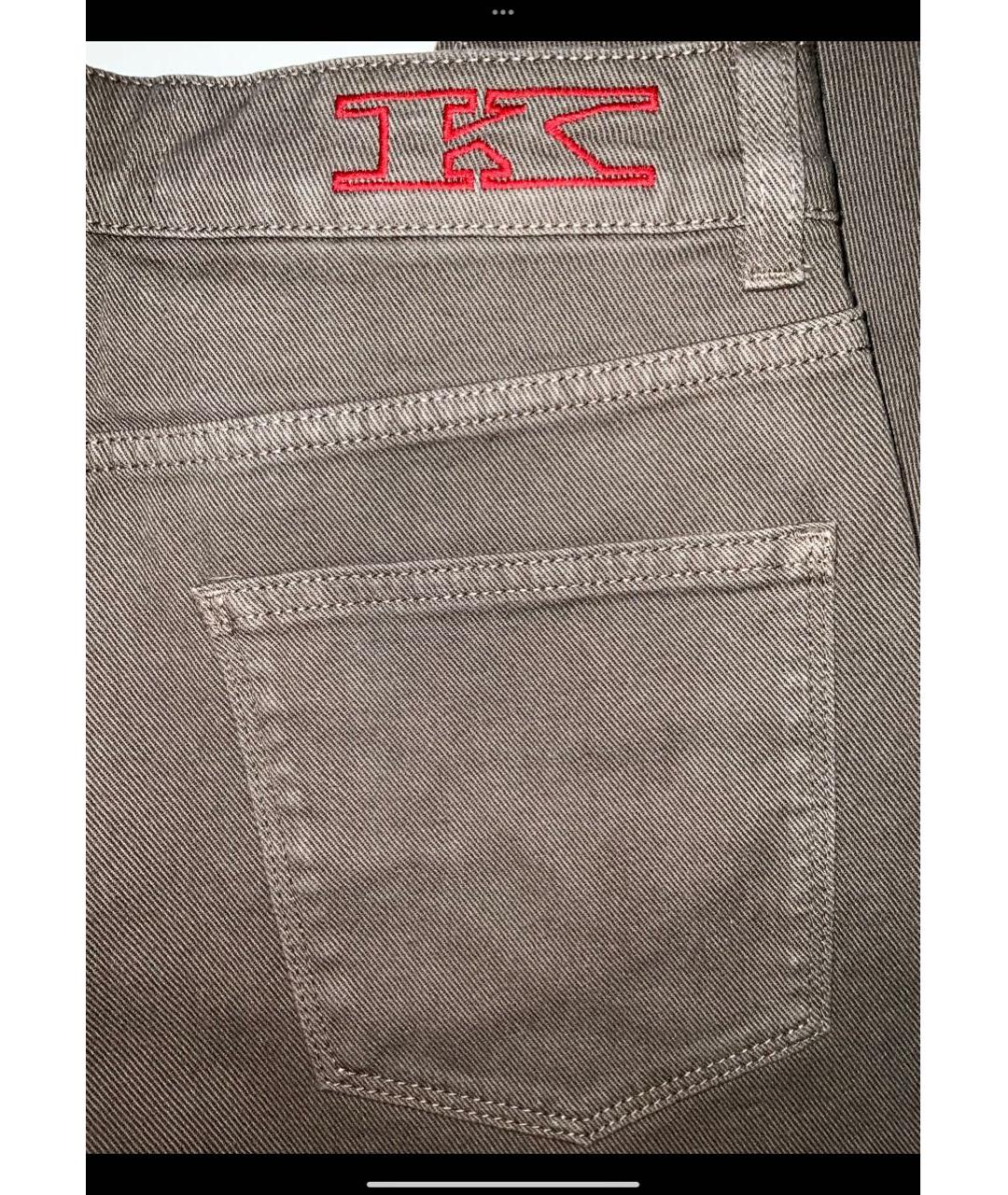 KITON Бежевые хлопко-эластановые прямые джинсы, фото 3