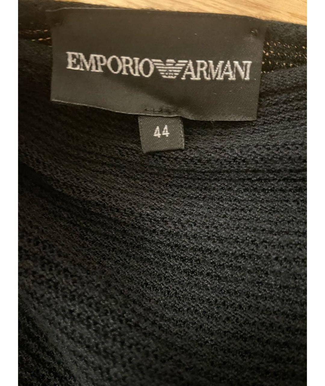 EMPORIO ARMANI Черная хлопковая футболка, фото 5