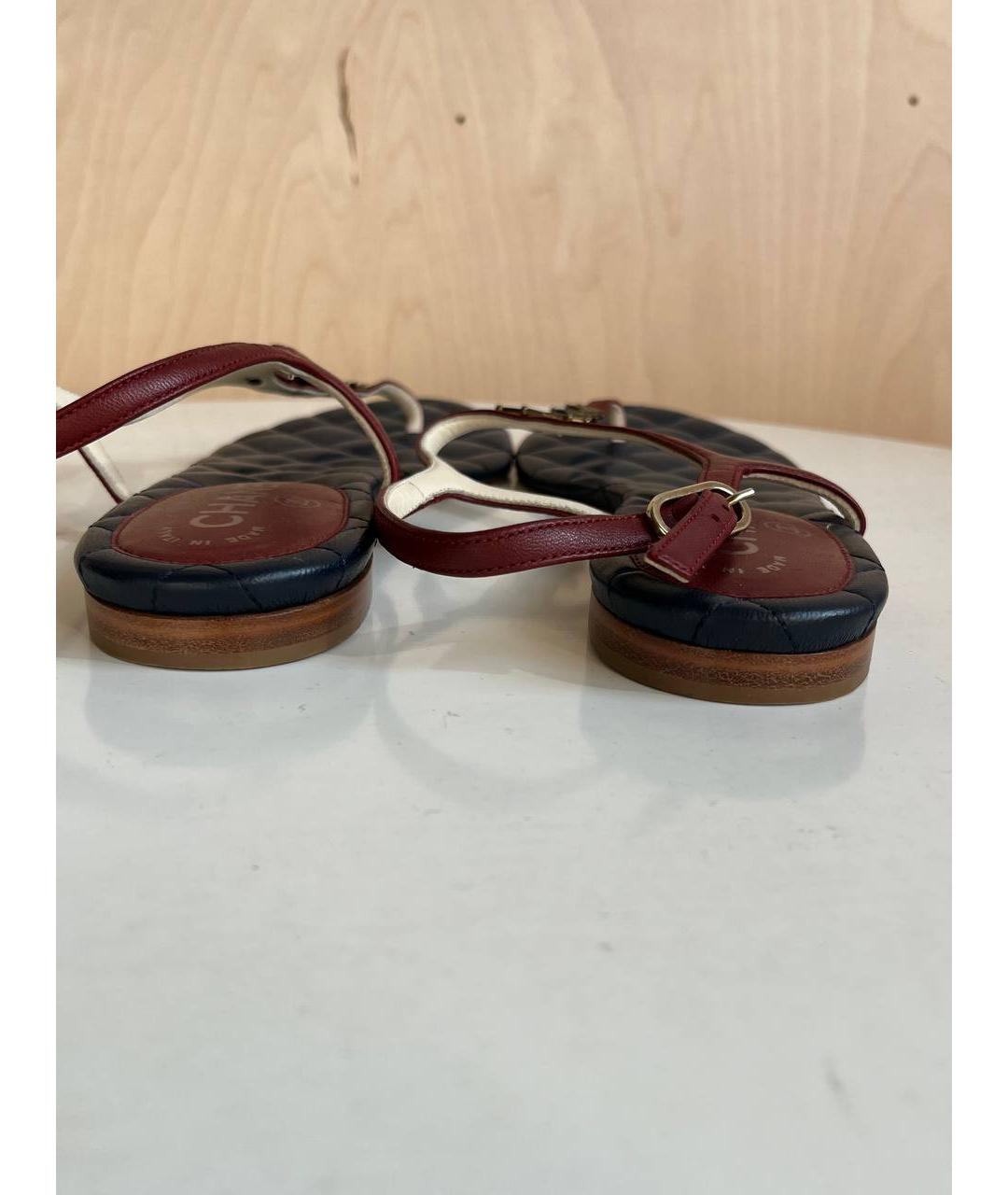 CHANEL PRE-OWNED Мульти кожаные сандалии, фото 4