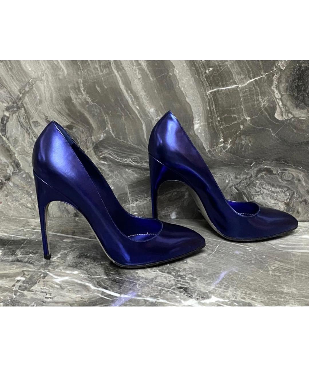 SERGIO ROSSI Темно-синие туфли из лакированной кожи, фото 8