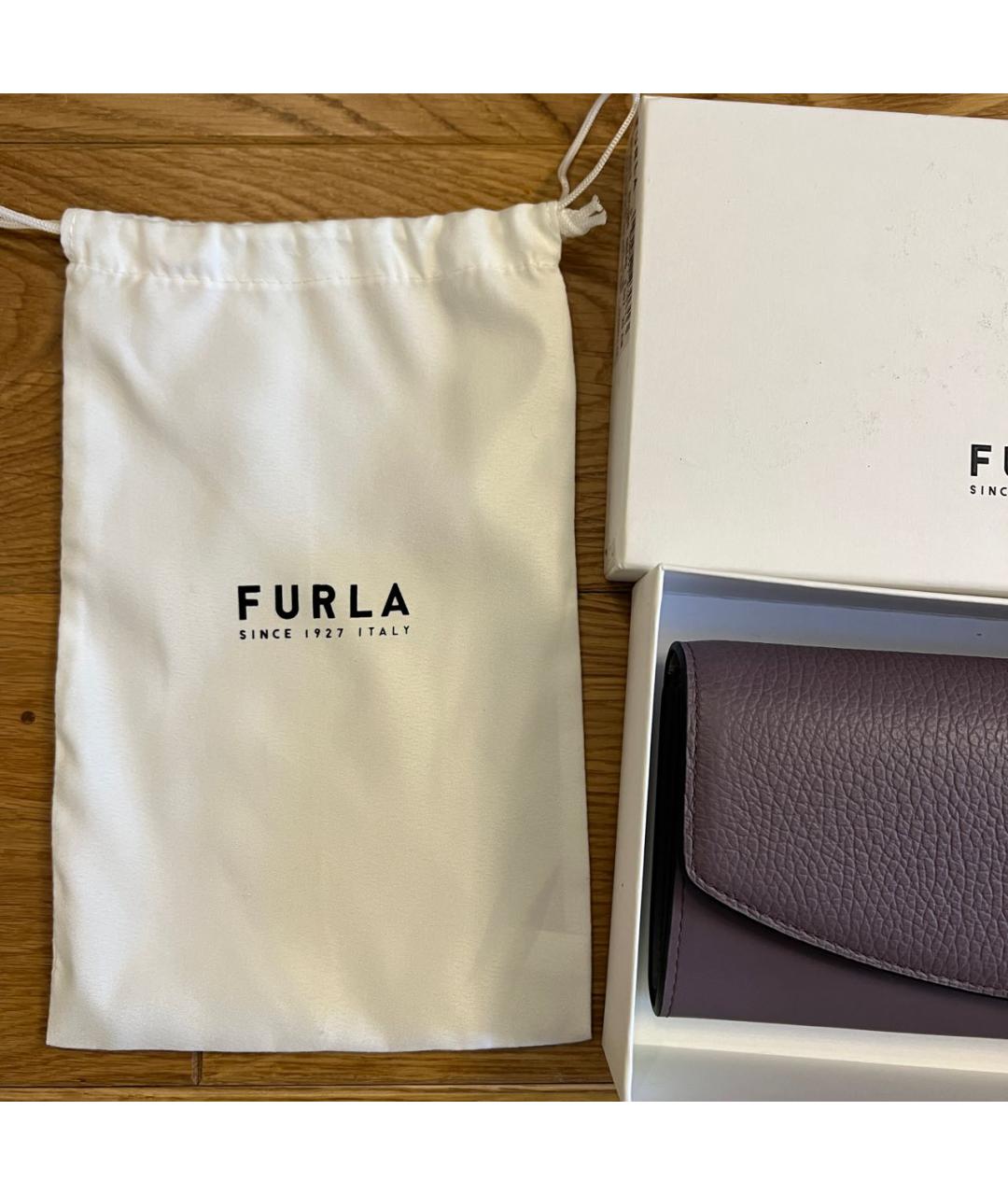 FURLA Фиолетовый кожаный кошелек, фото 6