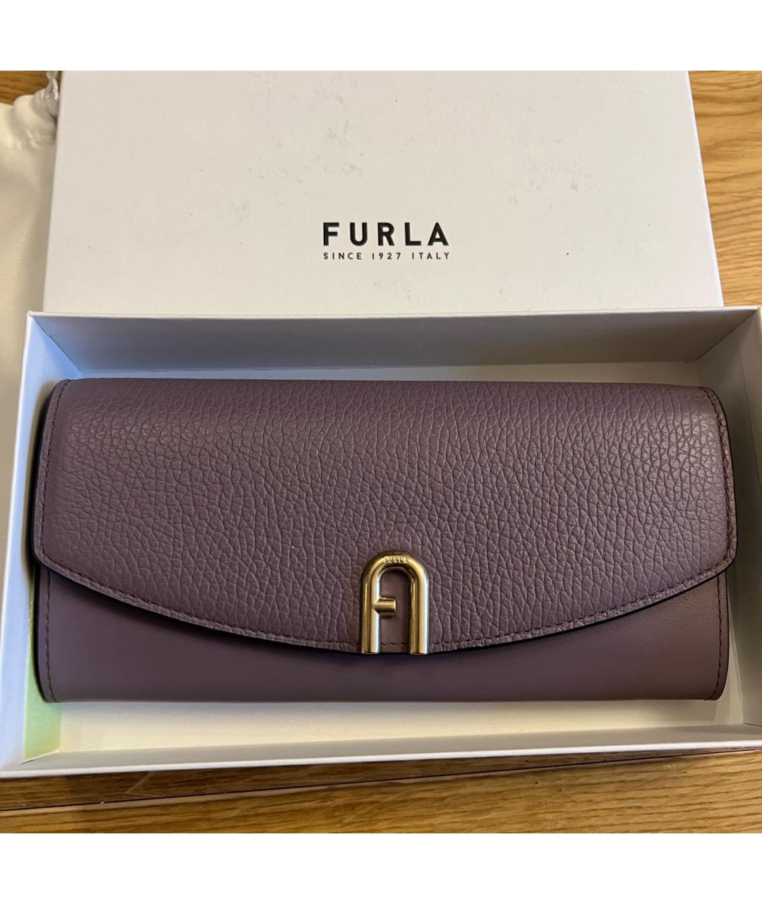 FURLA Фиолетовый кожаный кошелек, фото 7