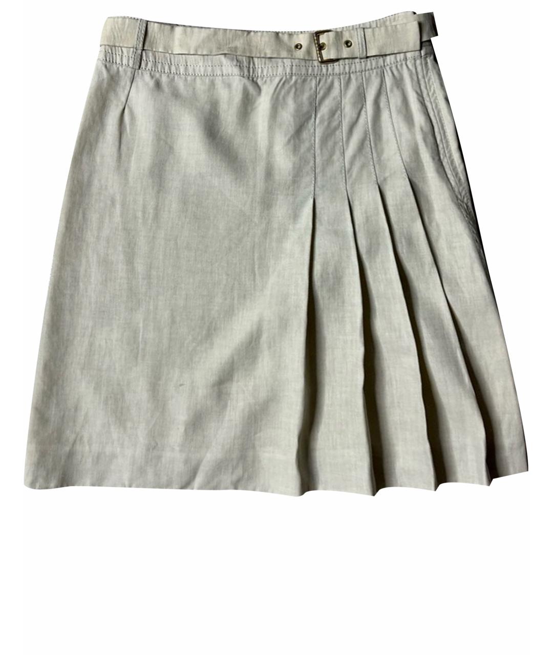CELINE Бежевая льняная юбка мини, фото 1