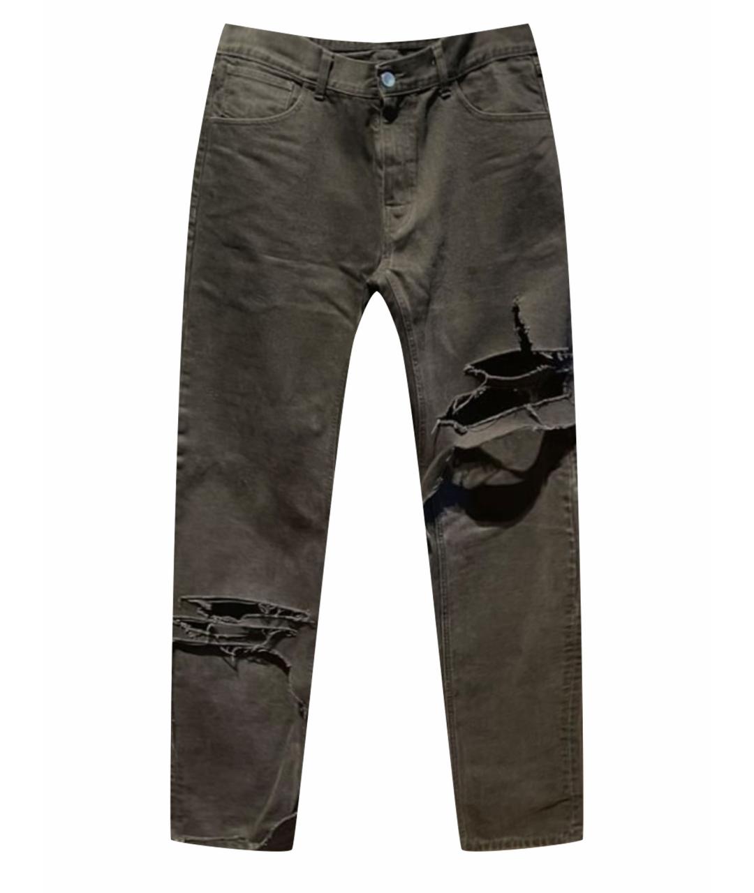 RAF SIMONS Черные хлопковые прямые джинсы, фото 1