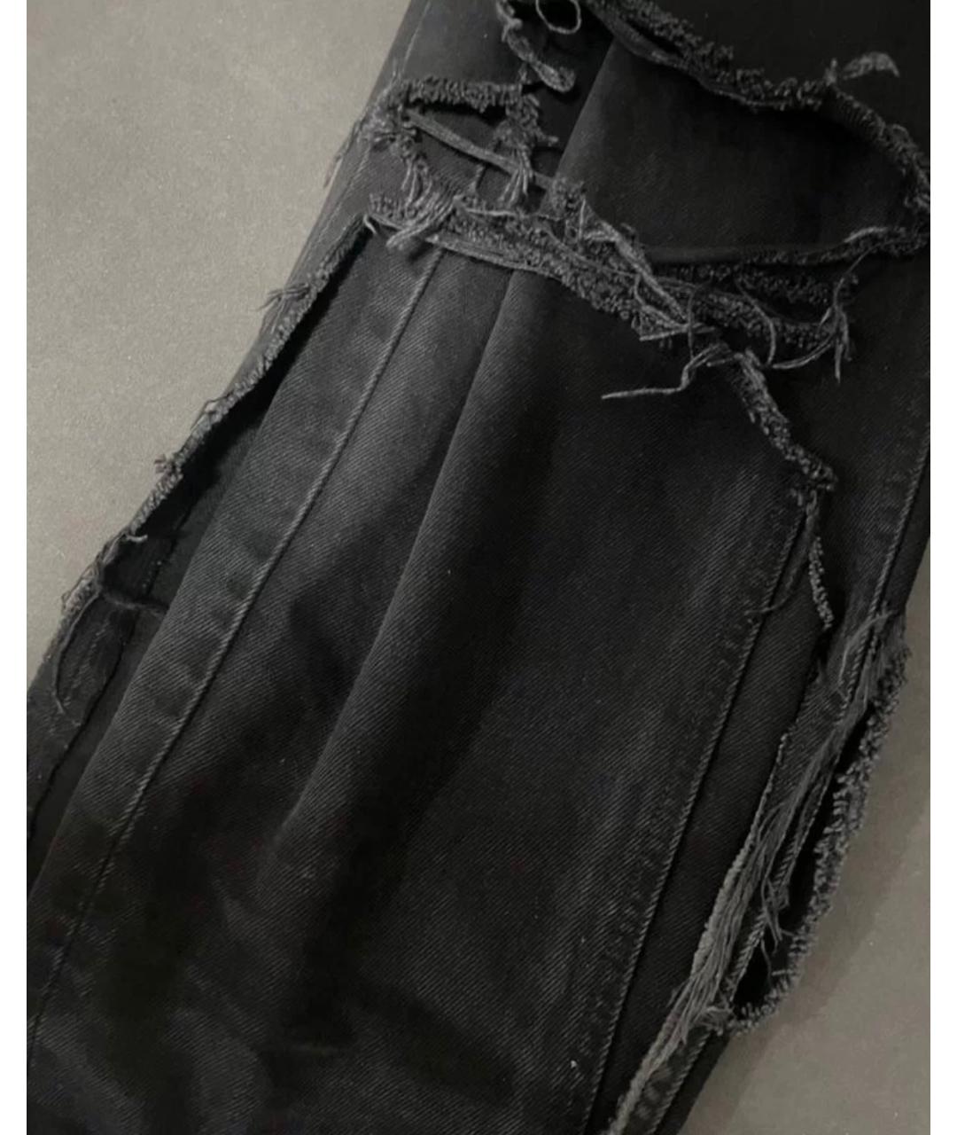 RAF SIMONS Черные хлопковые прямые джинсы, фото 5