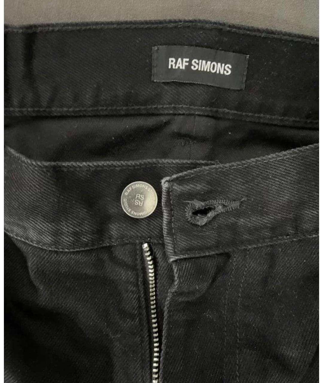 RAF SIMONS Черные хлопковые прямые джинсы, фото 4