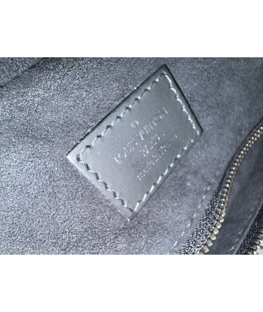 LOUIS VUITTON Антрацитовый кожаный портфель, фото 3
