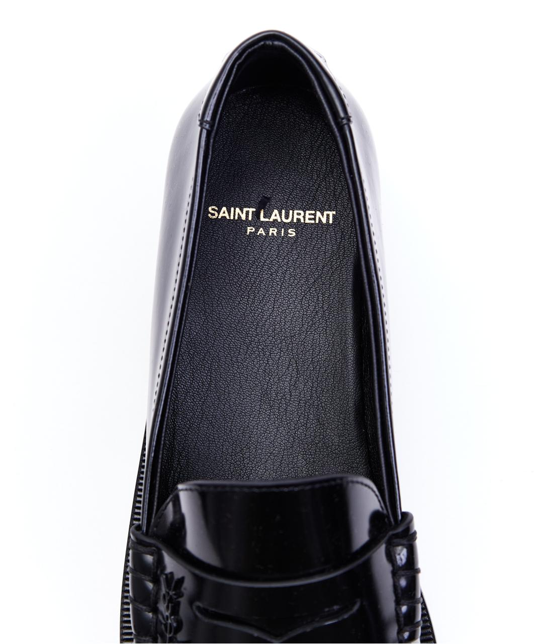 SAINT LAURENT Черные кожаные лоферы, фото 5