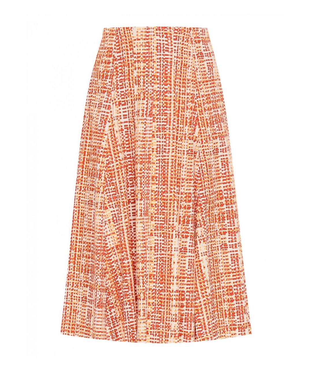 MAX&CO Оранжевая хлопковая юбка миди, фото 1