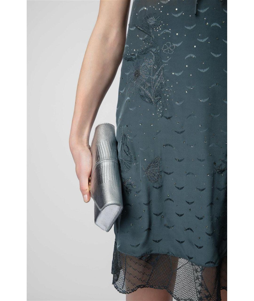 ZADIG & VOLTAIRE Серое шелковое коктейльное платье, фото 4