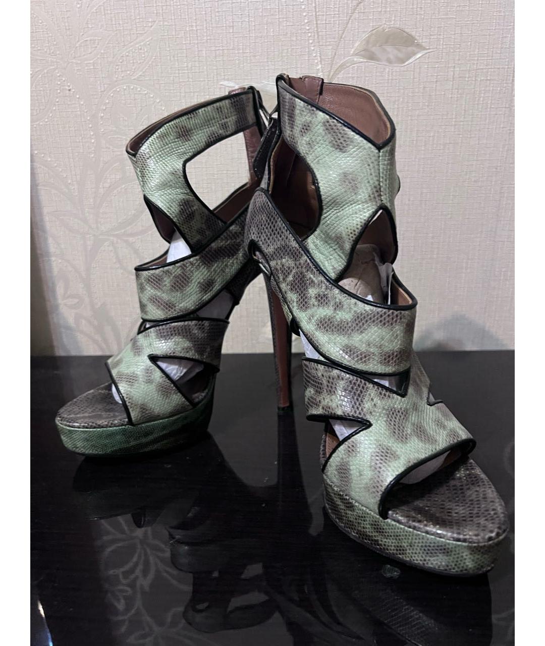 ALAIA Зеленые туфли из экзотической кожи, фото 2