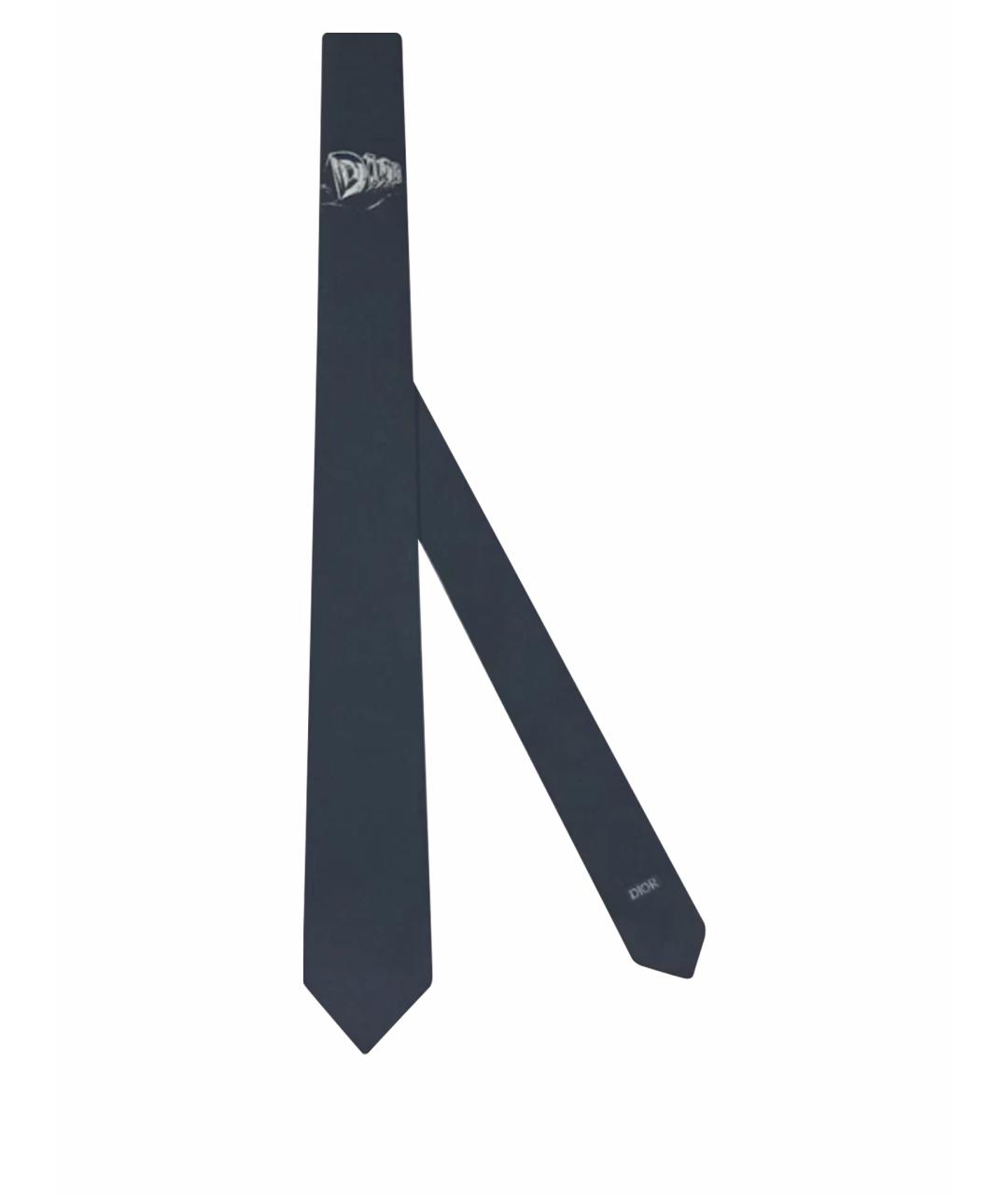 CHRISTIAN DIOR PRE-OWNED Темно-синий шелковый галстук, фото 1