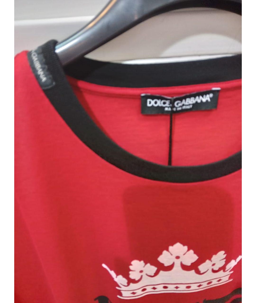 DOLCE&GABBANA Красная хлопковая футболка, фото 3
