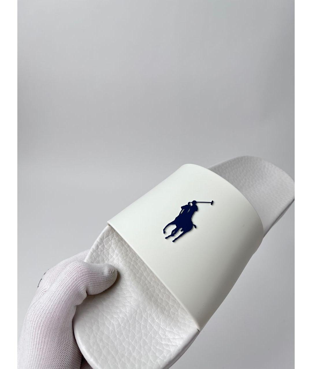 POLO RALPH LAUREN Белые шлепанцы, фото 5