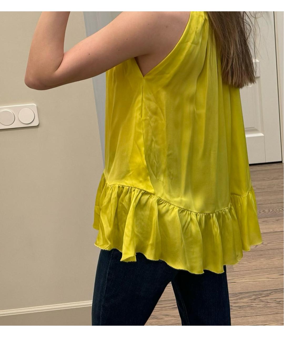 EMILIO PUCCI Желтая шелковая блузы, фото 5