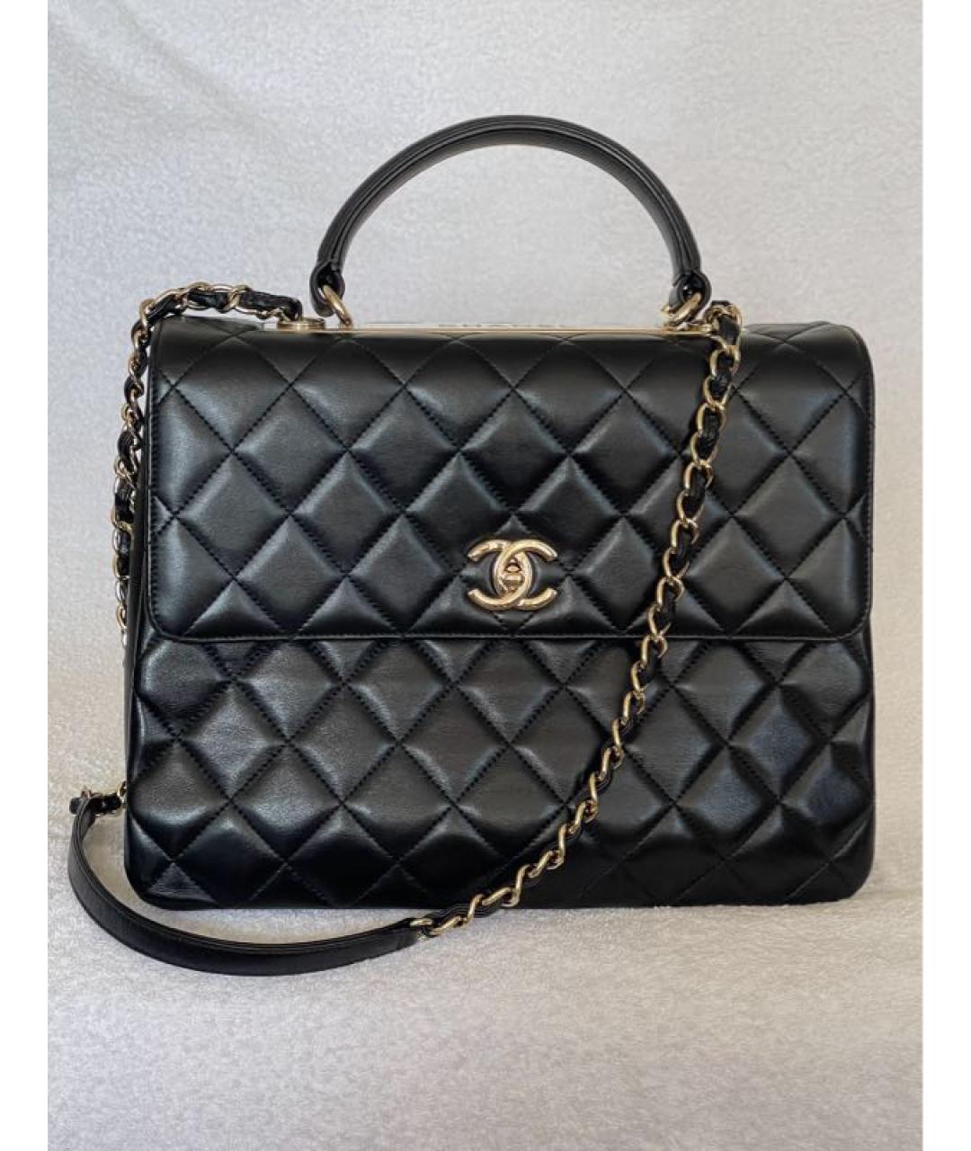 CHANEL PRE-OWNED Черная кожаная сумка через плечо, фото 10