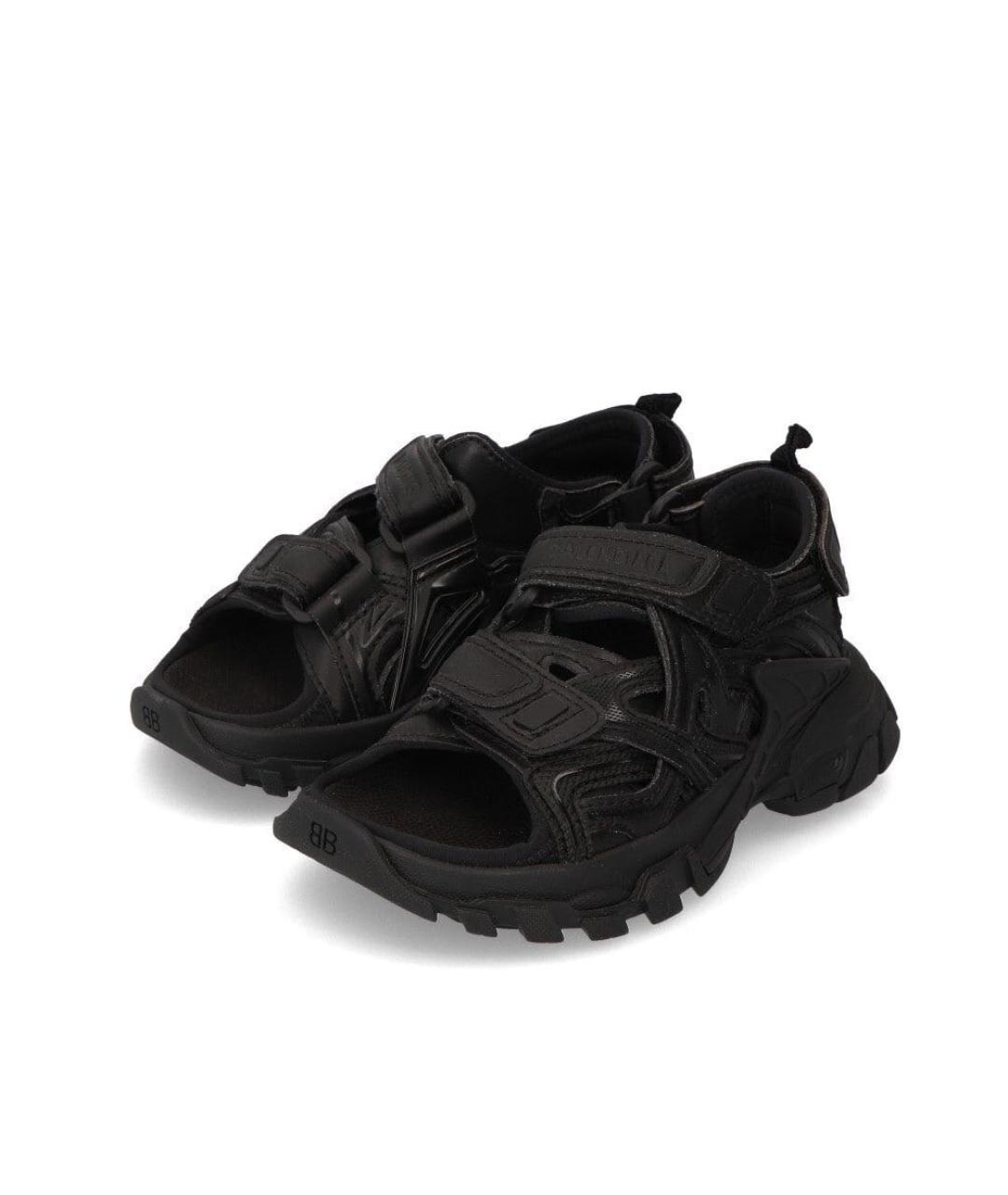 BALENCIAGA Черные резиновые сандалии и шлепанцы, фото 2