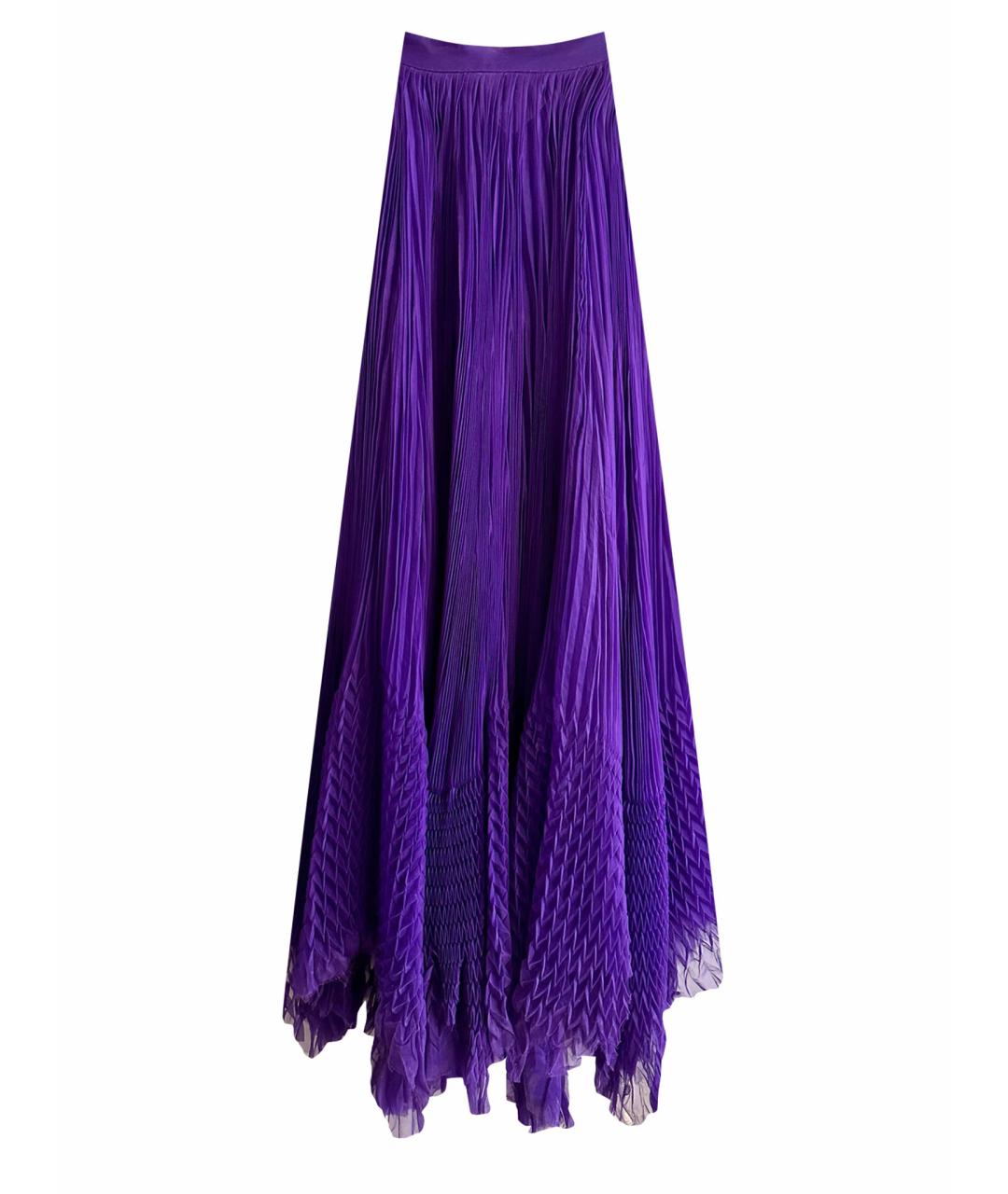 DSQUARED2 Фиолетовая шелковая юбка макси, фото 1
