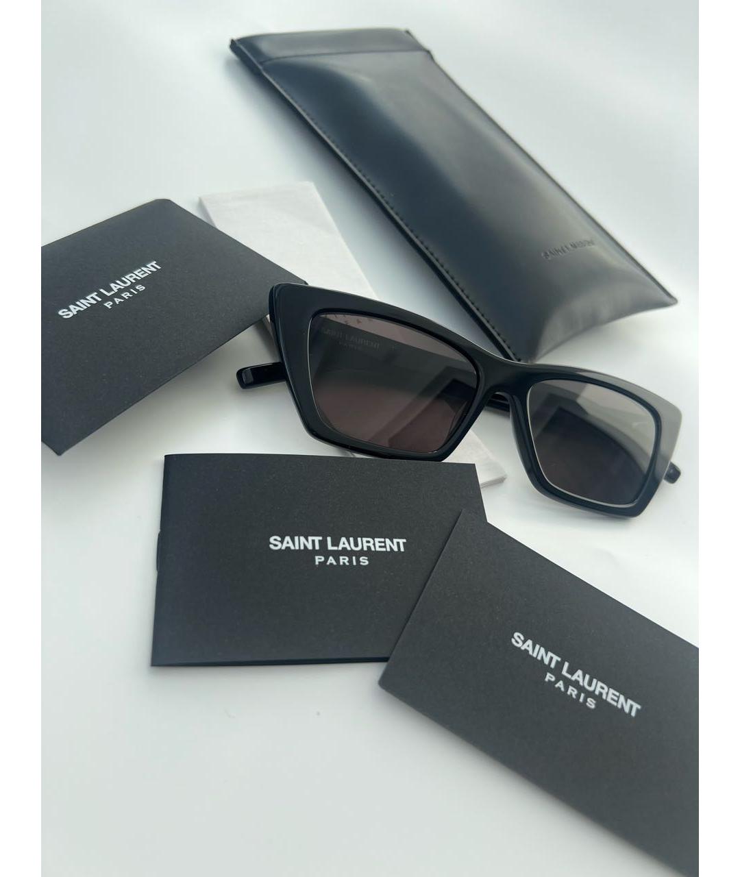 SAINT LAURENT Черные пластиковые солнцезащитные очки, фото 5