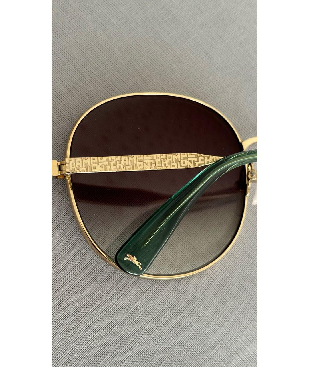 LONGCHAMP Золотые металлические солнцезащитные очки, фото 6
